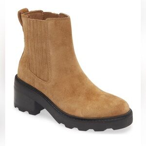 Madewell Gwenda Platform Ankle Boot Women’s 9.5 Toffee Light Brown Suede Black
